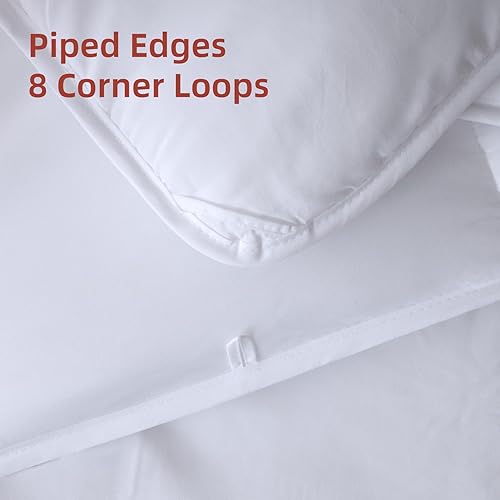 Miniatura 4 de L LOVSOUL Relleno de edredón alternativo de plumón súper king, relleno de edredón para todas las estaciones con pestañas en las esquinas, edredón
