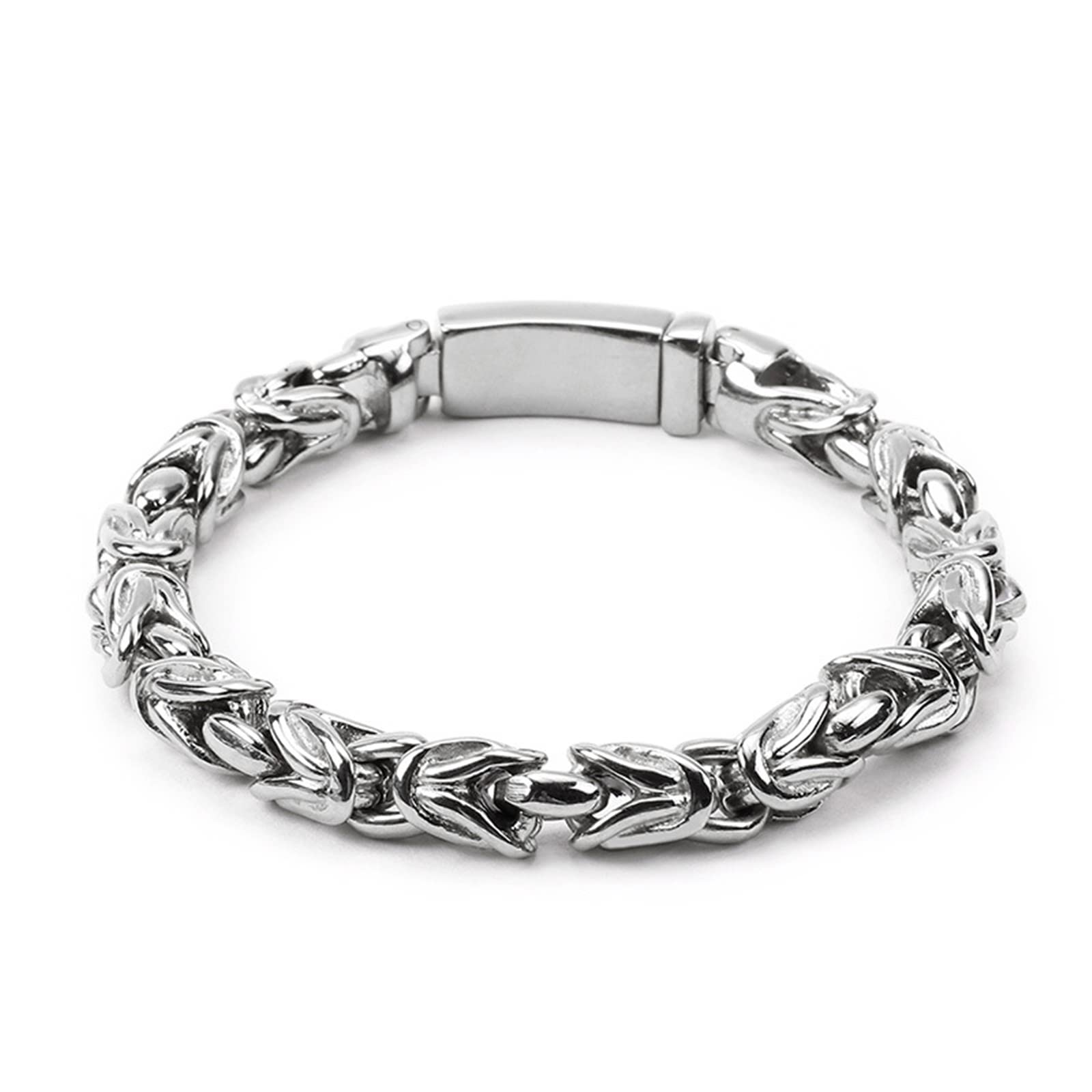 Bracelet Chaîne Noire, Bracelet Homme Acier Inoxydable Punk Cadeaux de la Saint-Valentin à la Mode Bracelet