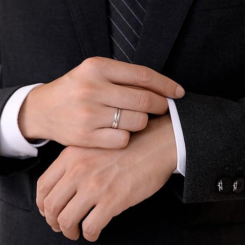 Miniatura 4 de Meissa Intertwined Couples Rings for Men and Women 925 Sterling Silver Wedding Bands Size Adjustable Anniversary Ring Set Promise Ring Set of two