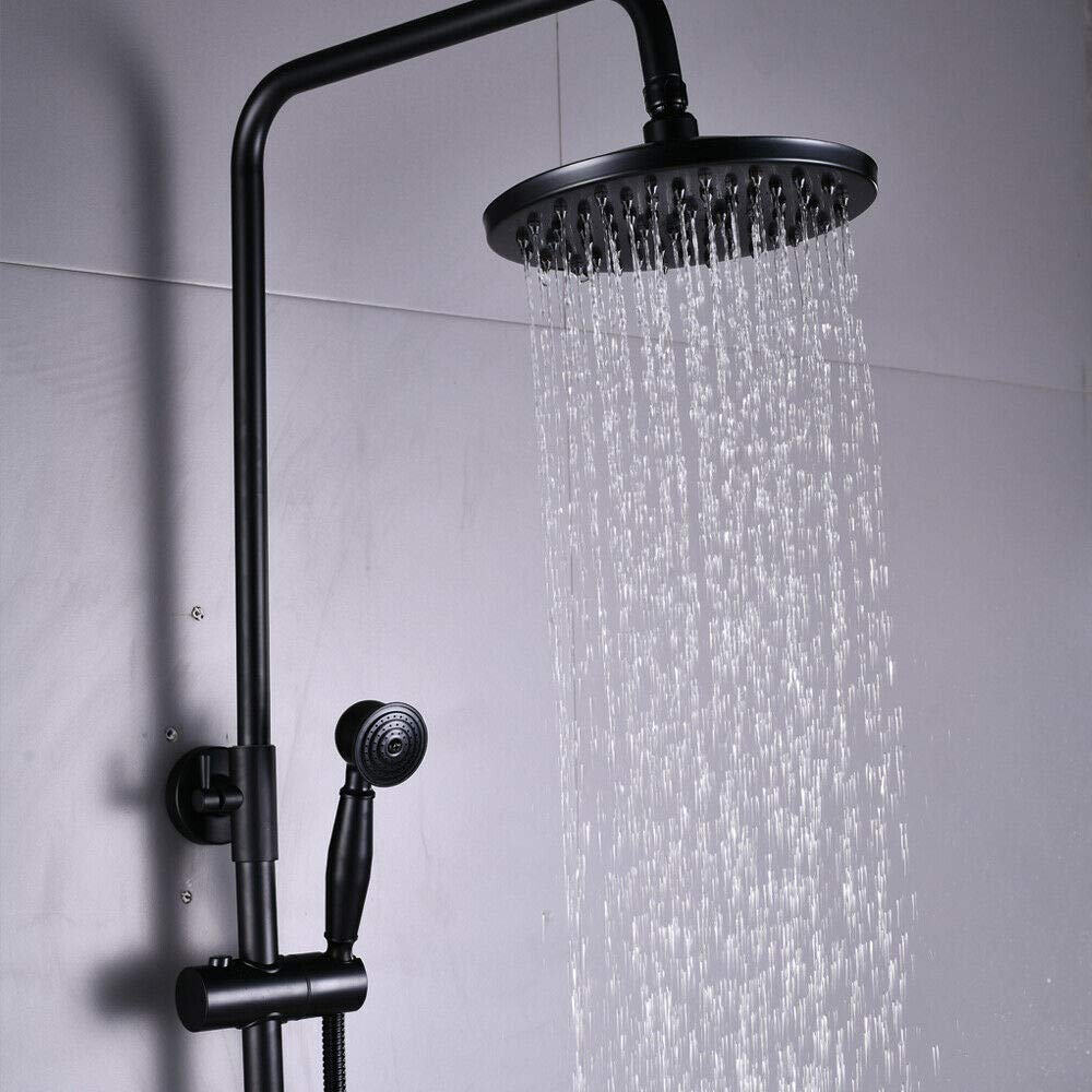 Schwarzes Duschsystem, Regendusche, Komplettes Duschzubehör, Großvolumiges Duschset, Handbrause im Vintage Stil für das Badezimmer