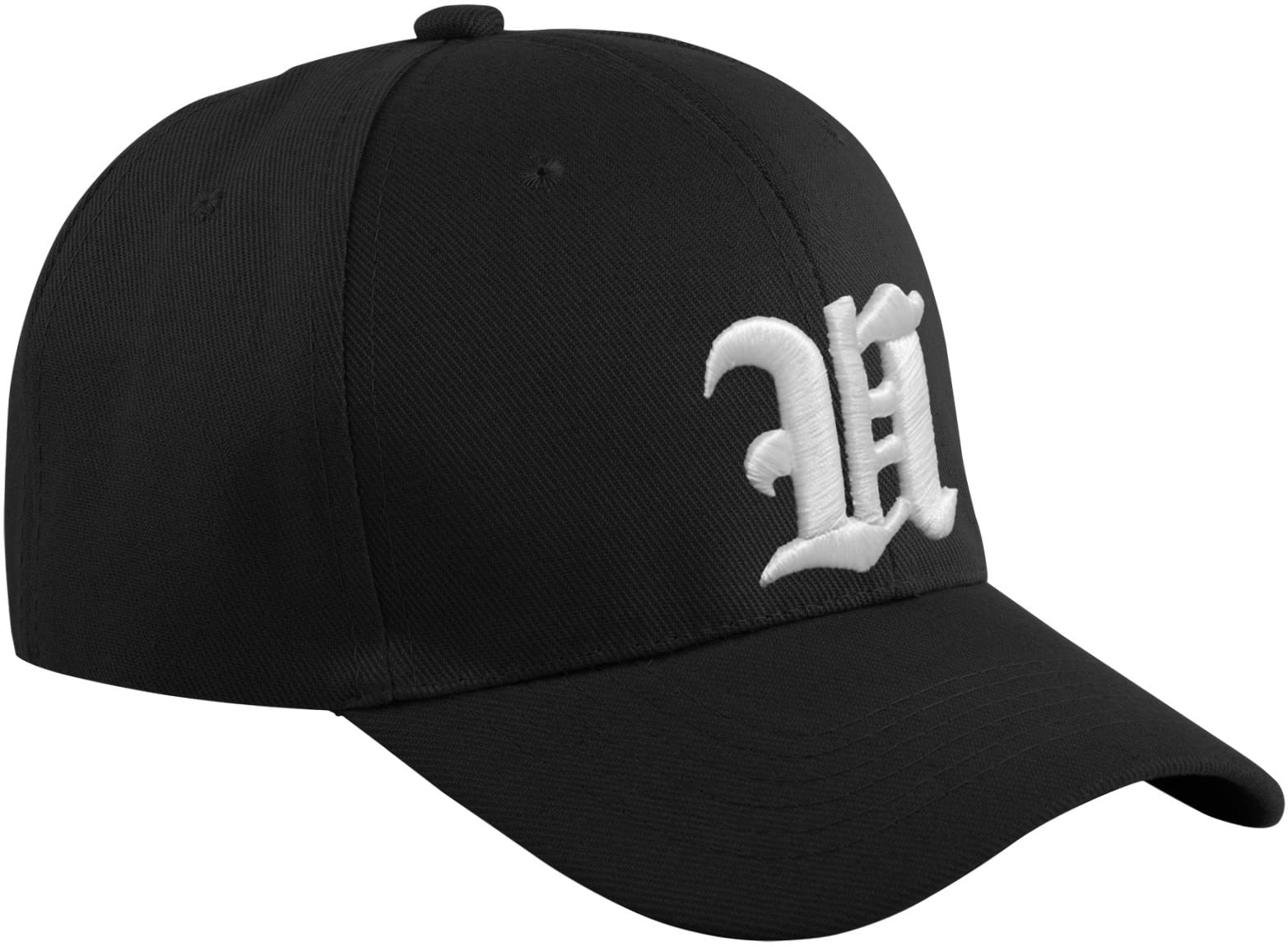 Casual Cotton Baseball Cap A-Z GOTHIC Letter Alphabet Embroidered UK hat caps adjustable strap Snap back (U) MFAZ Morefaz Ltd