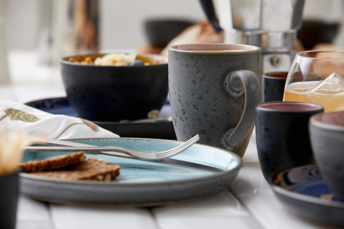 BITZ Tasses à café, tasses en grès, tasses à café avec anse, en set (4 pièces), bicolore, 30 cl