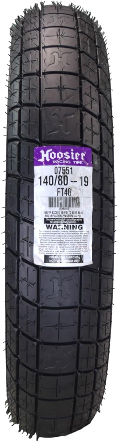 Hoosier Racing Tire 140/80-19 FT40 Dirt Bike Rear Tube Type Tire Ideal for Flat Track Bikes with Hoosier Keychain