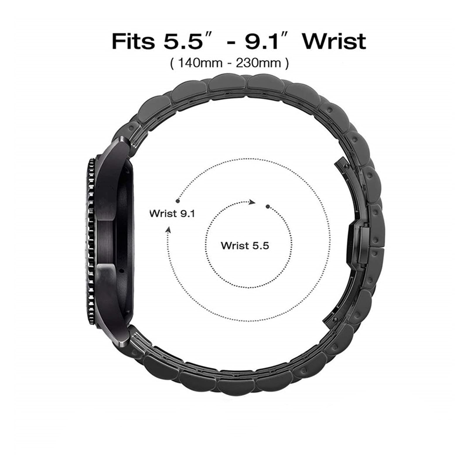 Bracelet de Montre en Acier Inoxydable à dégagement Rapide, pour Boucle Papillon de 20mm et 22mm, en métal Massif détachable
