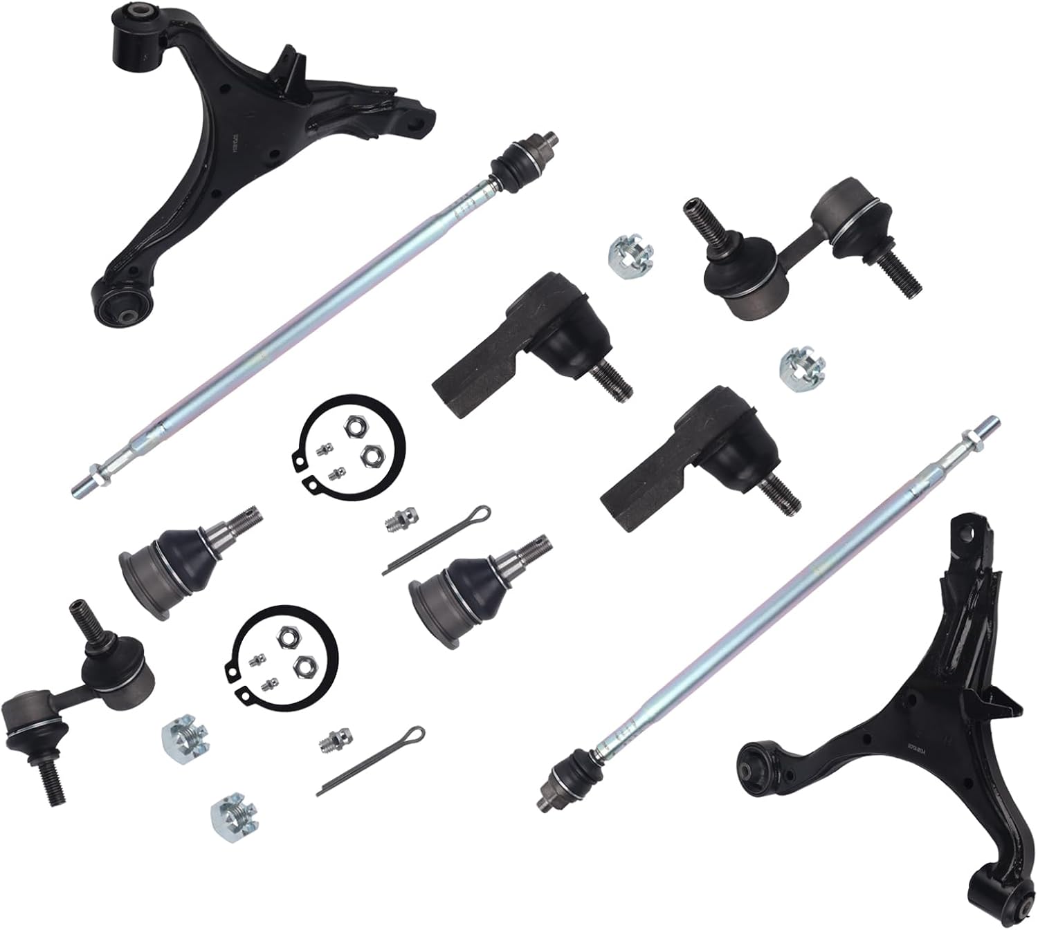 KUSATEC 10PCS Front Lower Control Arms Fit for Honda CR-V 2002 2003 2004 2005 2006 Suspension kits w/Ball joints Sway bars Tie Rods; K640399 K640400 K90454 K90455 ES3581 EV80383 K80223