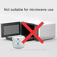 Vista 8 de Fiambrera portátil de acero inoxidable azul con aislamiento térmico para fideos de arroz, contenedor de alimentos, calentador de alimentos portátil