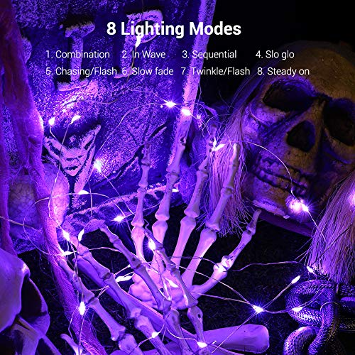 Luces de Hadas Púrpura BrizLabs 19.47ft 60 LED Batería miniatura 2