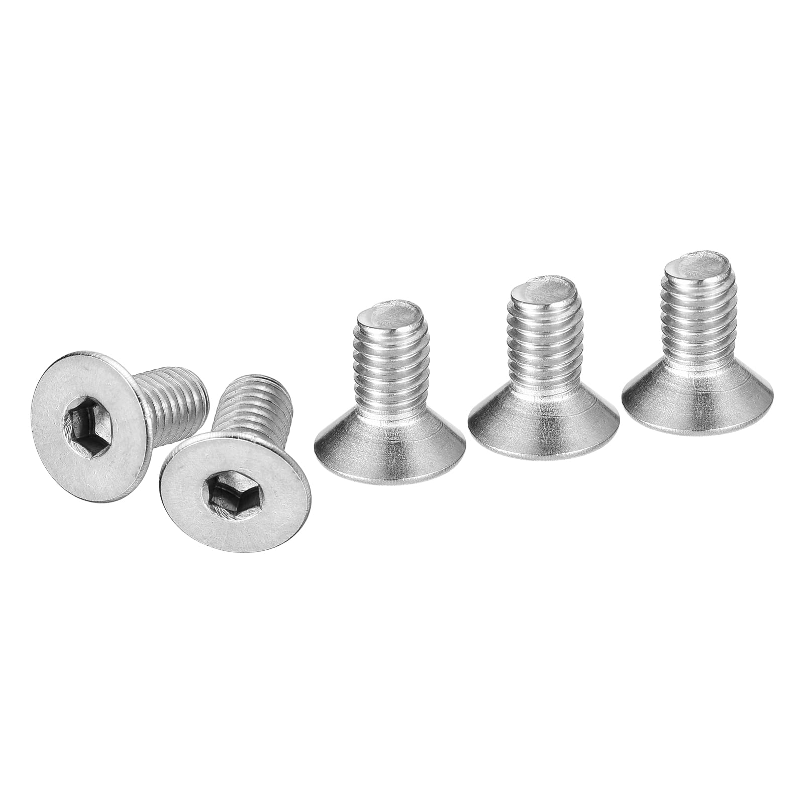 DTGN M5-0.8 x 10mm Flat Head Socket Cap Screws, 100 Pack 304 Stainless Steel Hex Socket Flat Head Screws, Full Thread