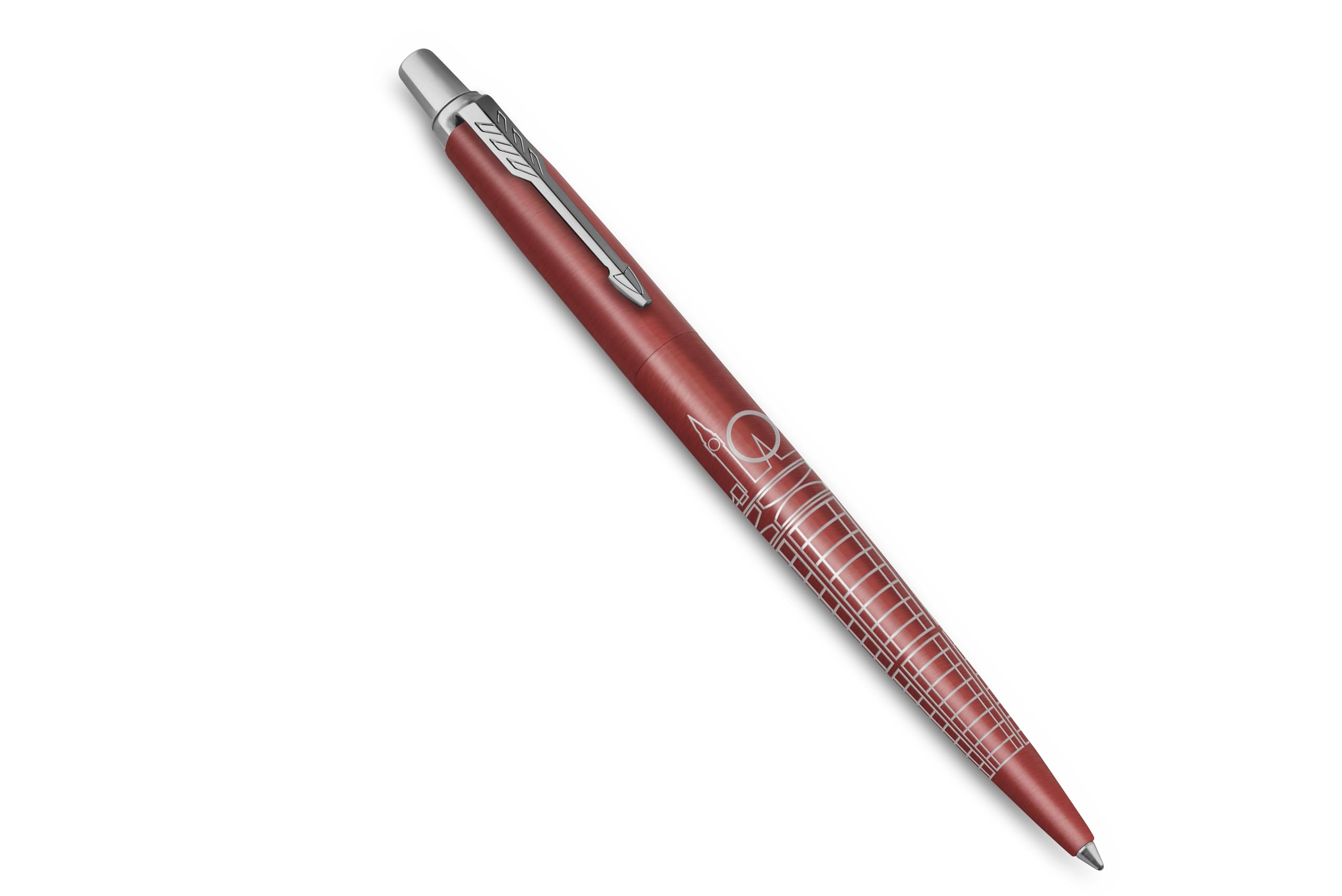 Penna a sfera Parker Jotter | Edizione speciale | London Red con puntale cromato | Punta media | Inchiostro blu | Confezione regalo
