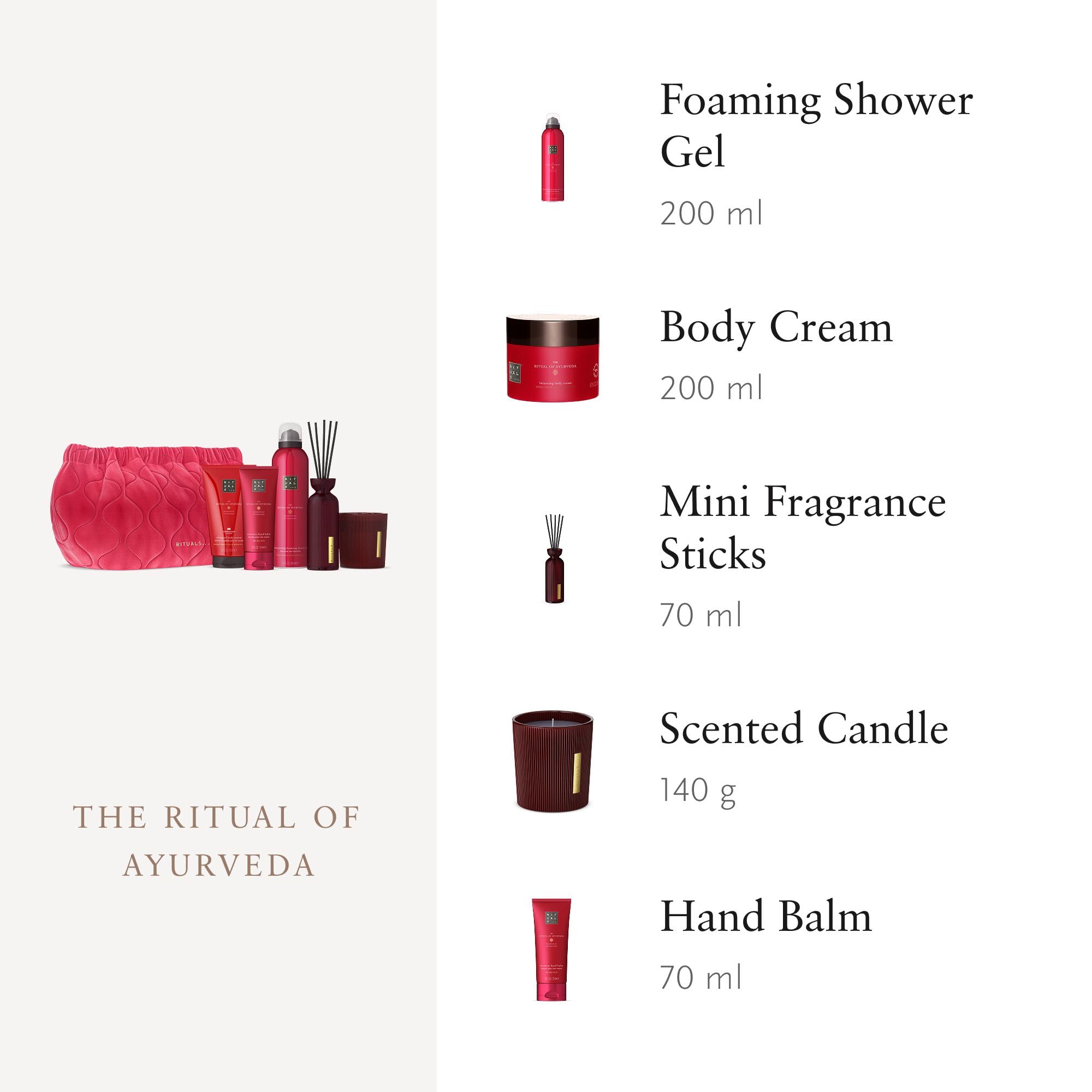 RITUALS The Ritual of Ayurveda Cofre de Regalo Grande Cuidado Corporal Hogar Rosa India Aceite Almendras Dulces