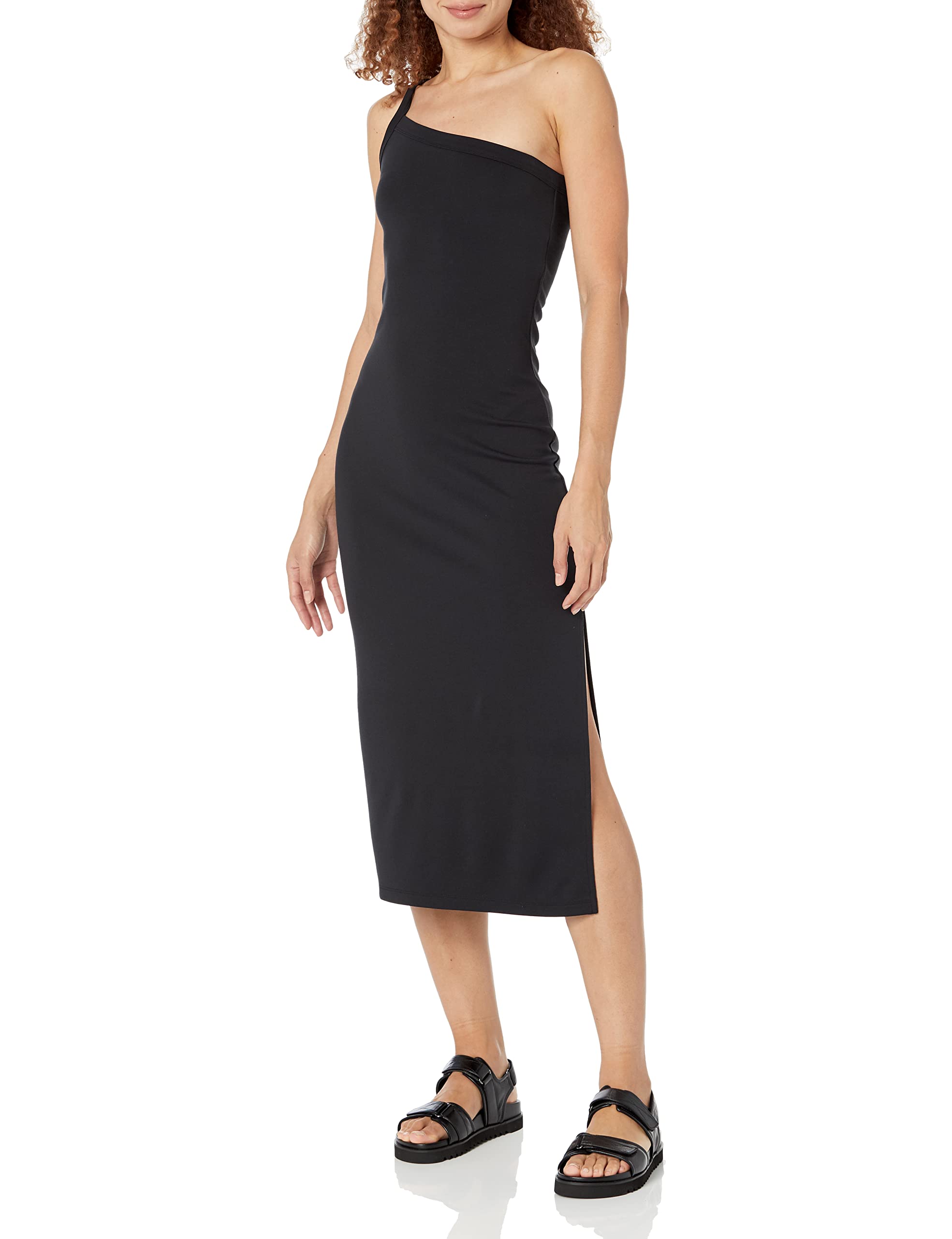 The Drop Women's Aditi One-Shoulder Bodycon Knit Dress, Black, M