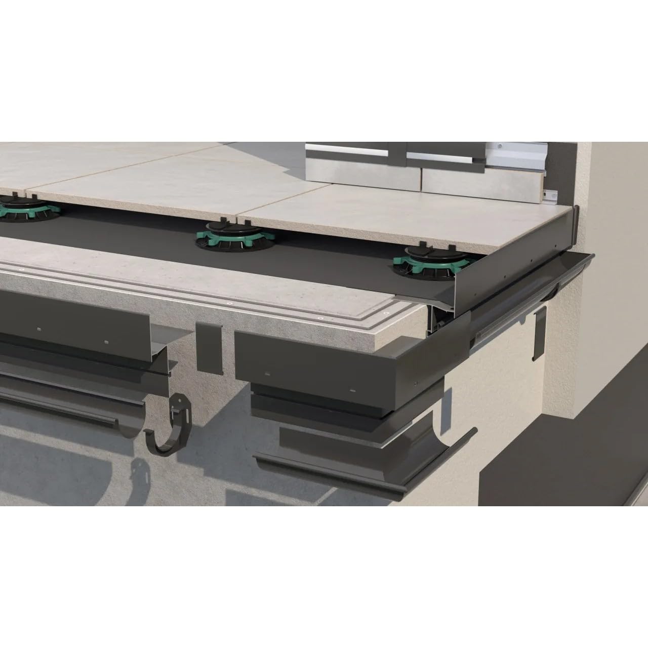 Renoplast Grand W63 Tropfkantenprofil 200 cm Aluminium RAL 7024 Graphitgrau – Balkon Terrasse Randprofil