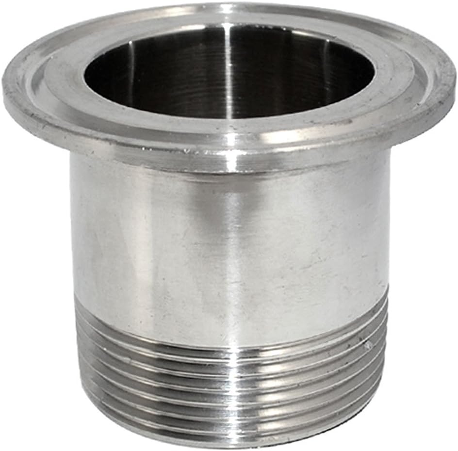 Stainless Steel SS316 Sanitary DN40 1.5" Male Threaded Clamp Ferrule Pipe Fittings fits 2" Tri Clamp OD 64mm Ferrule