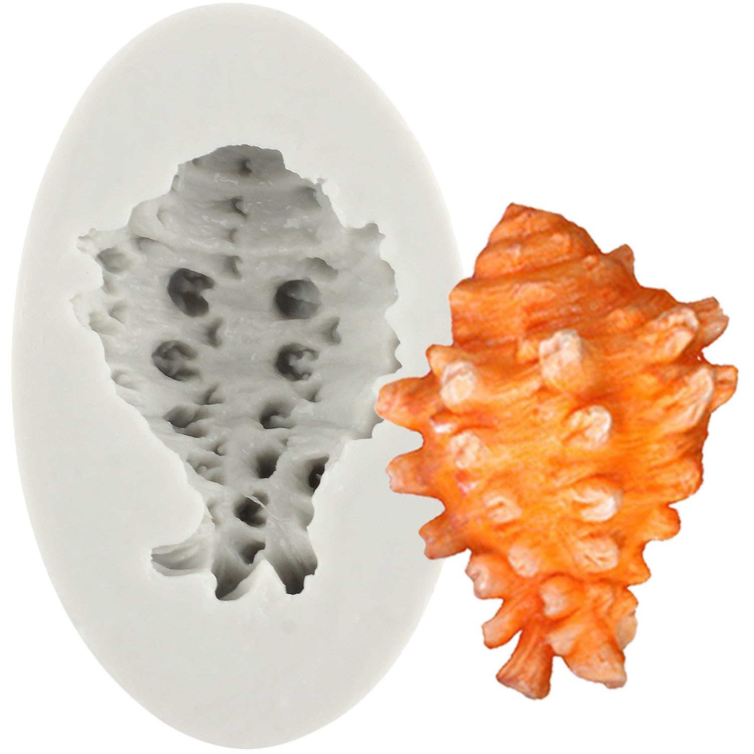 MINFEIDMS Conch Silicone Moulds Conch Fondant Mould for Sugar Cake Decorating Cupcake Topper Chocolate Gum Paste Candy Polymer Clay