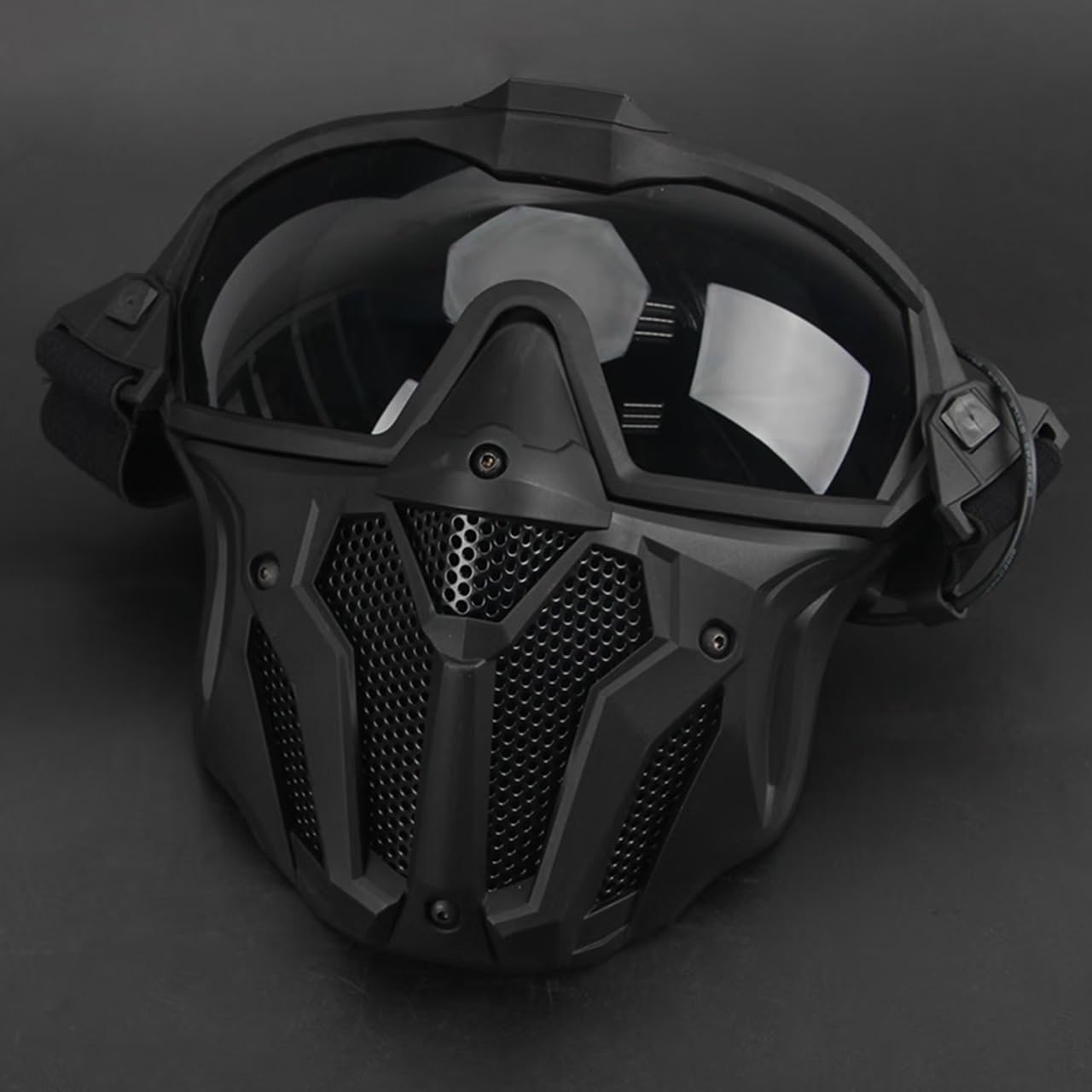 Tactical Half Face Mask and Goggles Set Detachable Outdoor Hunting Airsoft Paintball Full Face Protect Masks with Micro Fan