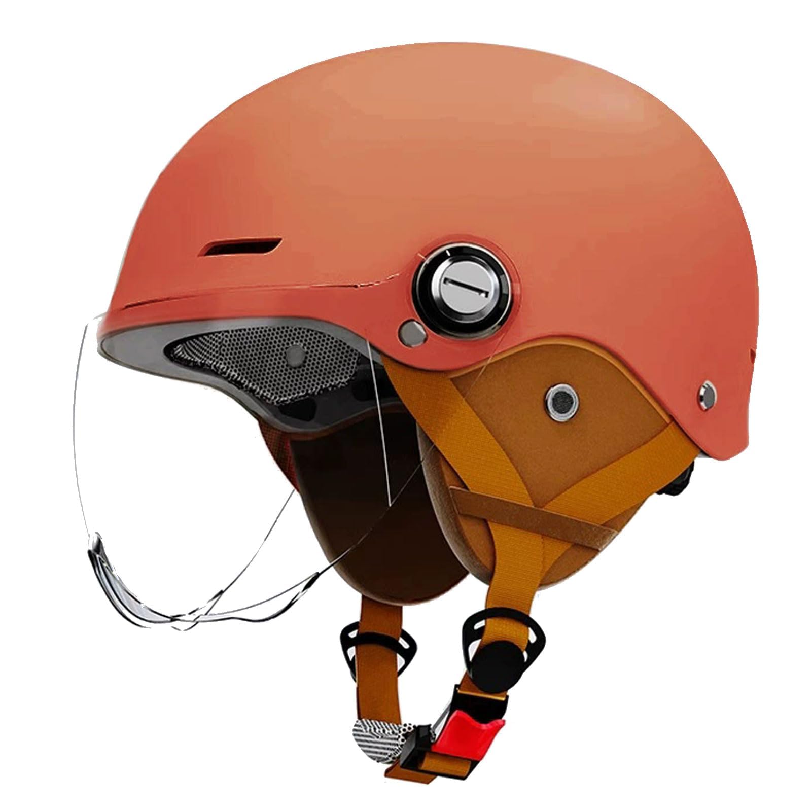Kask motocyklowy retro z półskorupą, klasyczny kask otwarty z osłoną przeciwsłoneczną FMVSS 218 DOT/ECE, homologowany do cruiserów, skuterów i turystyki