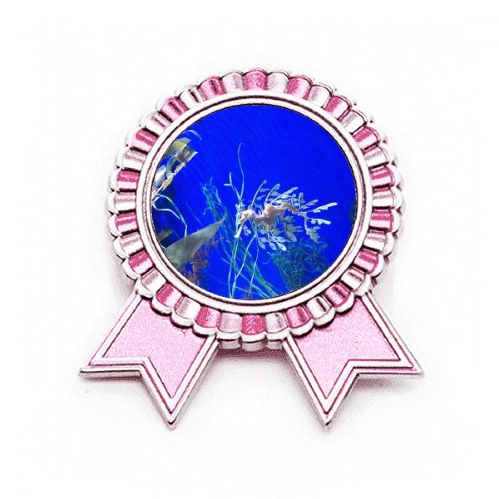 Broche hippocampe bleu et rose le cadeau idéal sous forme de médaille - 4