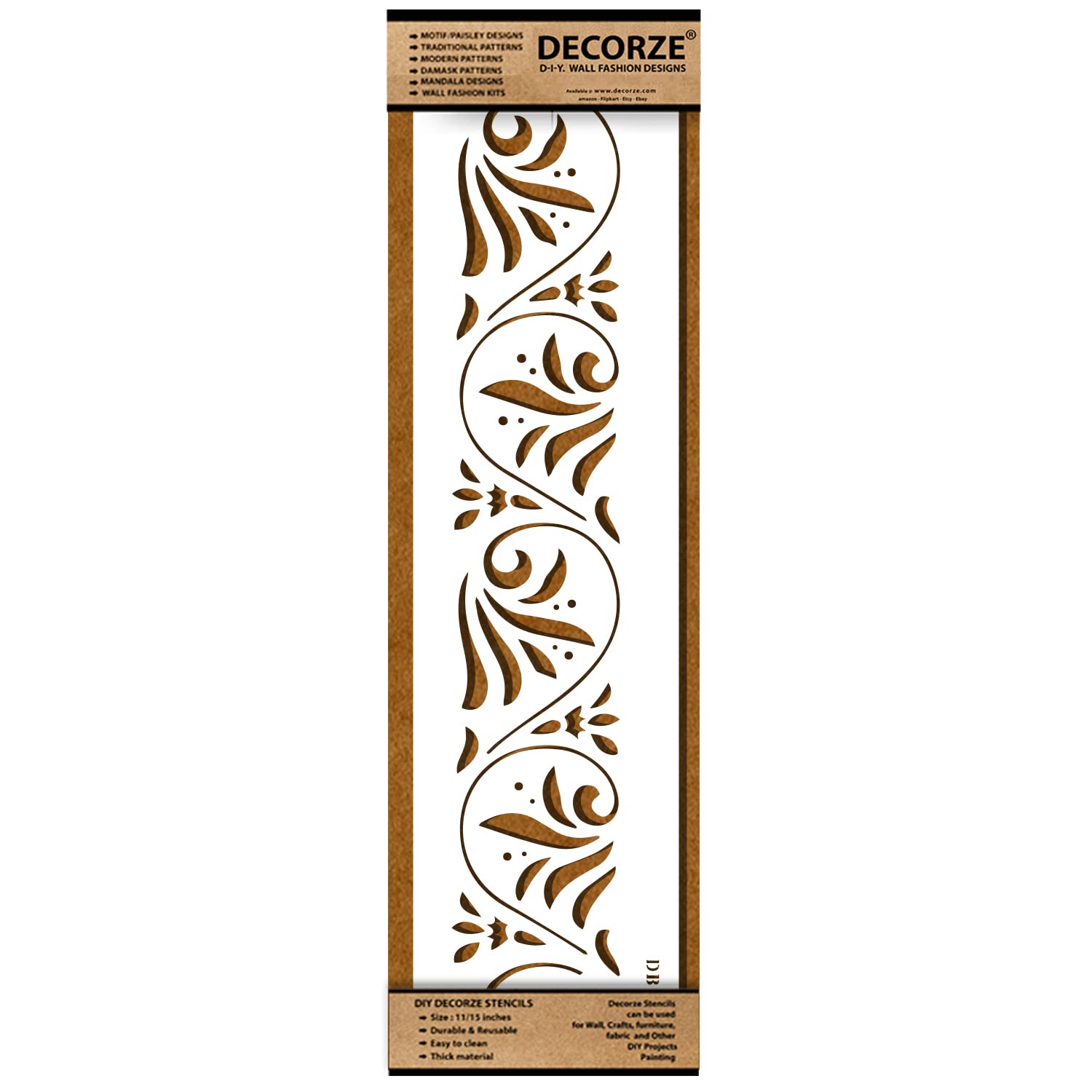 DECORZE Painting Stencils | Wall Stencils for Home| Living Room| Bedroom Painting | Stencil Border Painting | Pattern Stencil | D Border Stencils (DB-45) (B0BW9CH9VJ) Amazon Price History, Amazon Price Tracker