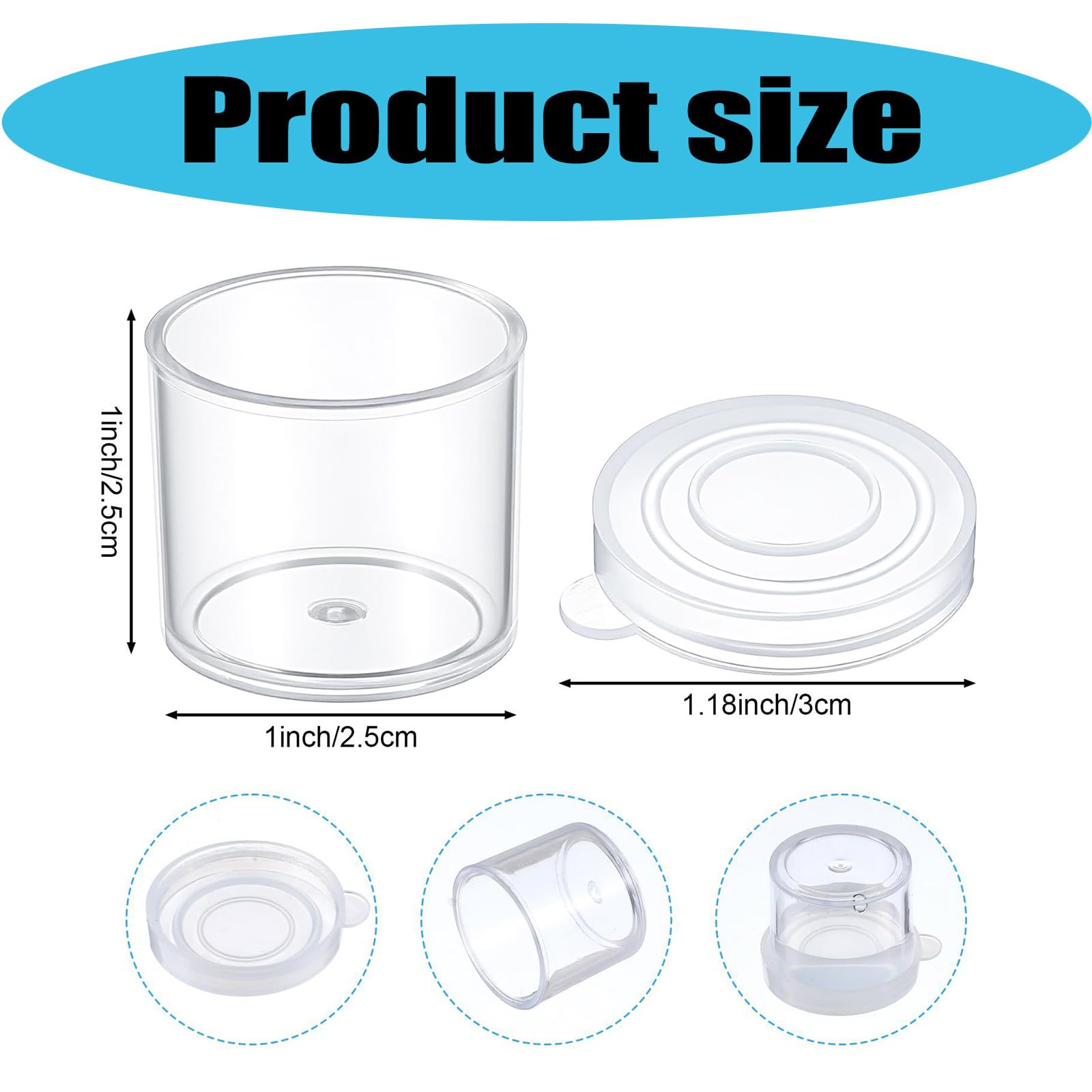 25/50 vasos pequeños de pintura de plastómero transparente con tapas de rosca de 10 ml para almacenamiento de pintura acrílica, acuarela, pinturas al óleo, suministros de arte