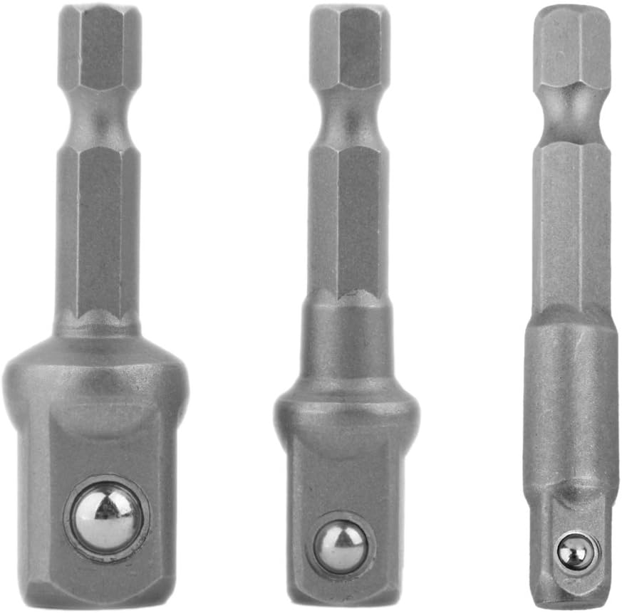 ToolsCentre Generic Hex Drive Power Drill Socket Extension Bit Adaptor Set - Pack of 3 Pieces