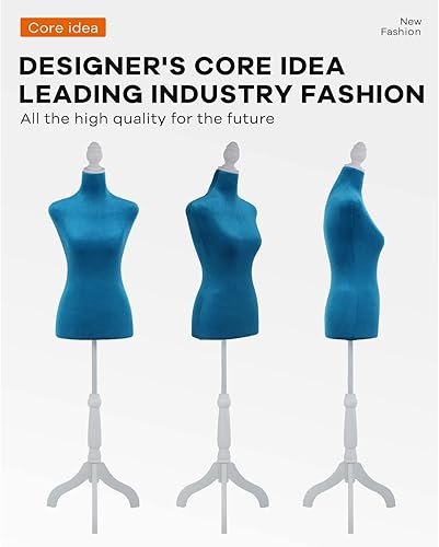 Miniatura 4 de Cuerpo de maniquí, maniquí de torso, maniquí, forma de vestido de maniquí de 49.6 a 63.4 pulgadas, altura ajustable, cuerpo femenino, pantallas