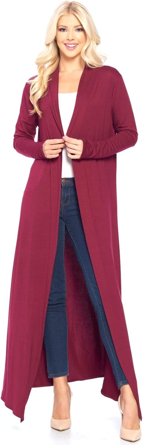 Isaac Liev Maxi Cardigan Duster Sweater – Women's Extra Long Open Front Full Length Lightweight Cardigans Dusters Sweaters - Image 5