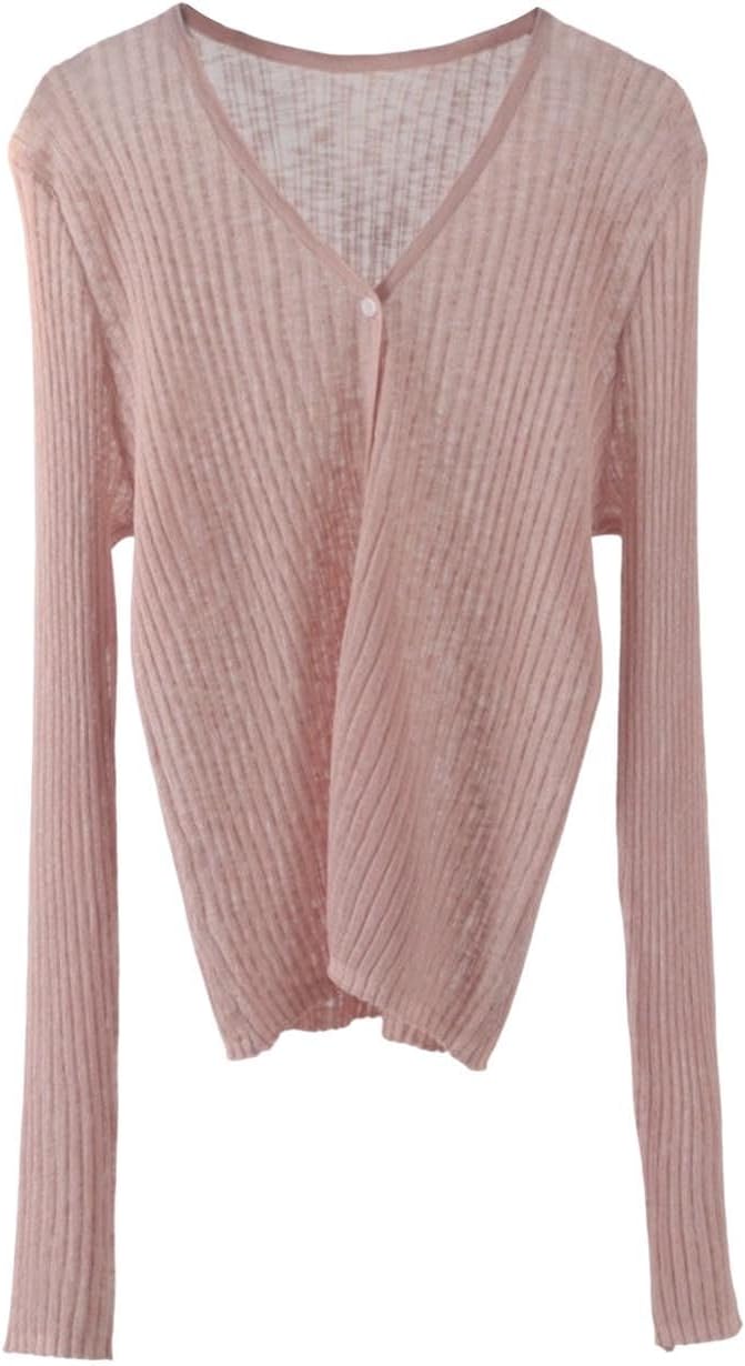 Summer Knitted Sun Protection Coats for Women:Fashion Button Down Slim Fit Long Sleeve Shirts Boho Beach Outfits