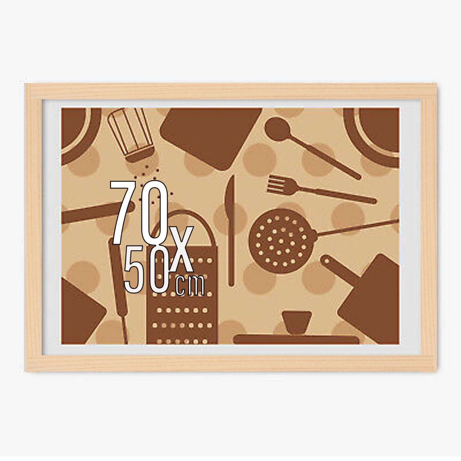 Bloomingtons Direct Oak 50X70cm Poster Frame Wall Photo Frame Durable Acrylic Plexiglass 70X50cm Photos Canvas Pictures Frame For Home Decoration (, 70X50cm)