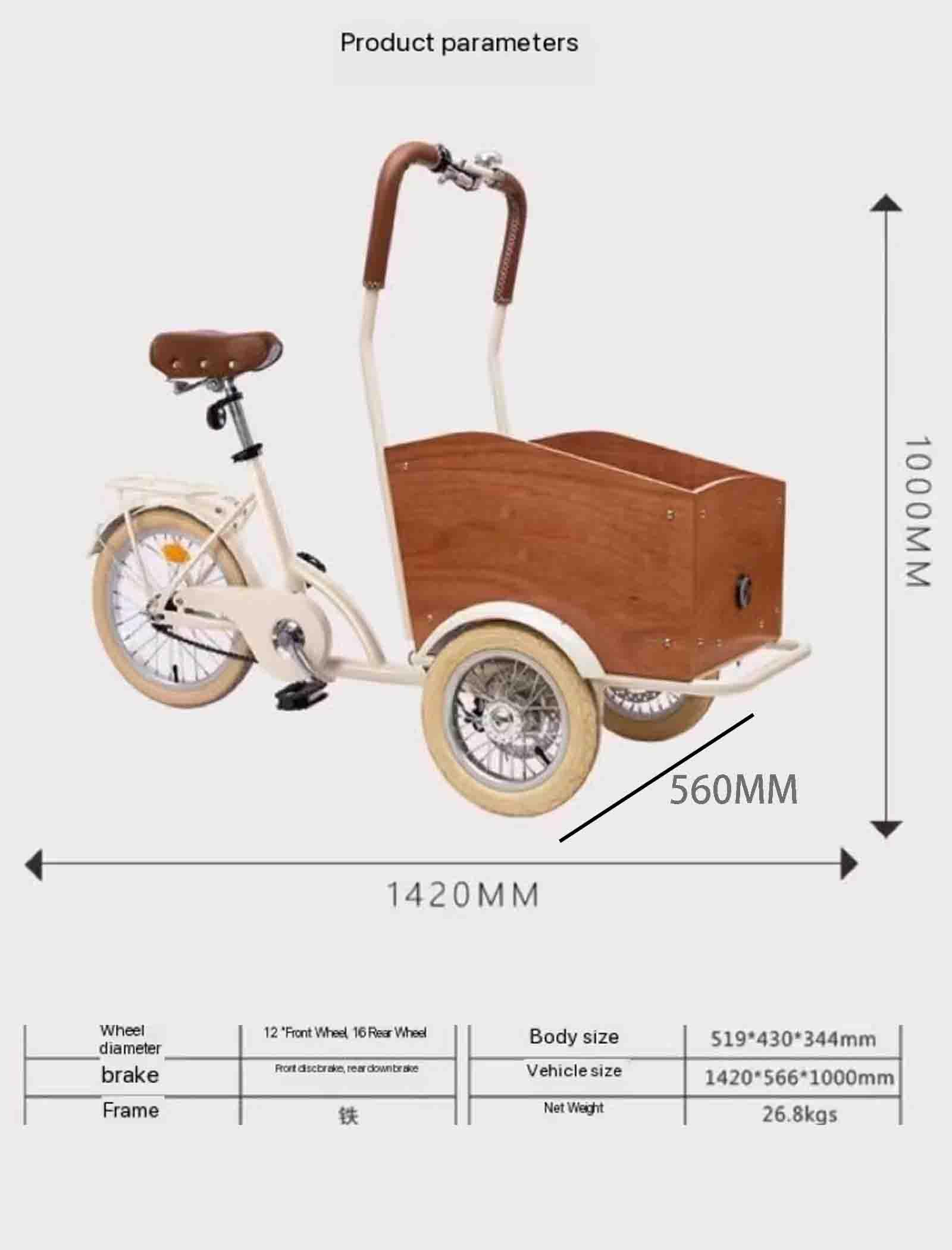 FAXIOAWA Carrello da Bicicletta per Cani da Compagnia La Bici a Tre Ruote inversa può Portare Animali Domestici, Prendere la Bici Genitore-Figlio espressa, rimorchi per Biciclette da Viaggio (Nero)