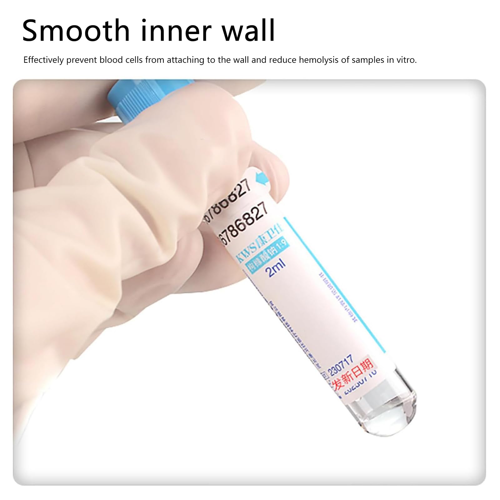 Tubos desechables de presión negativa al vacío,tubo de extracción de sangre al vacío de laboratorio,tubos de extracción de sangre con anticoagulante de citrato de sodio 1:9, plástico,2ml