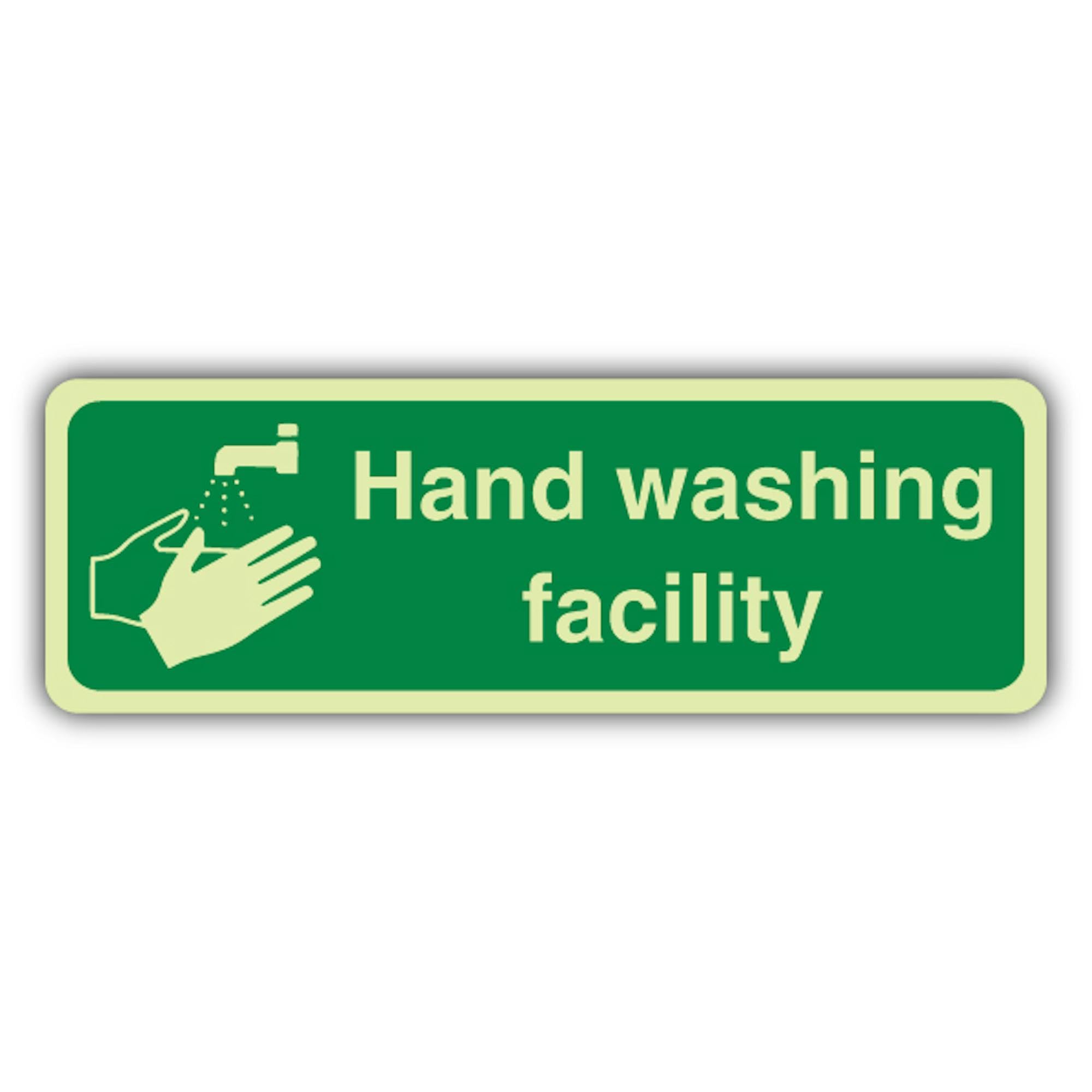 V Safety Panneau de lavage des mains 600 x 200 mm en vinyle triple lueur