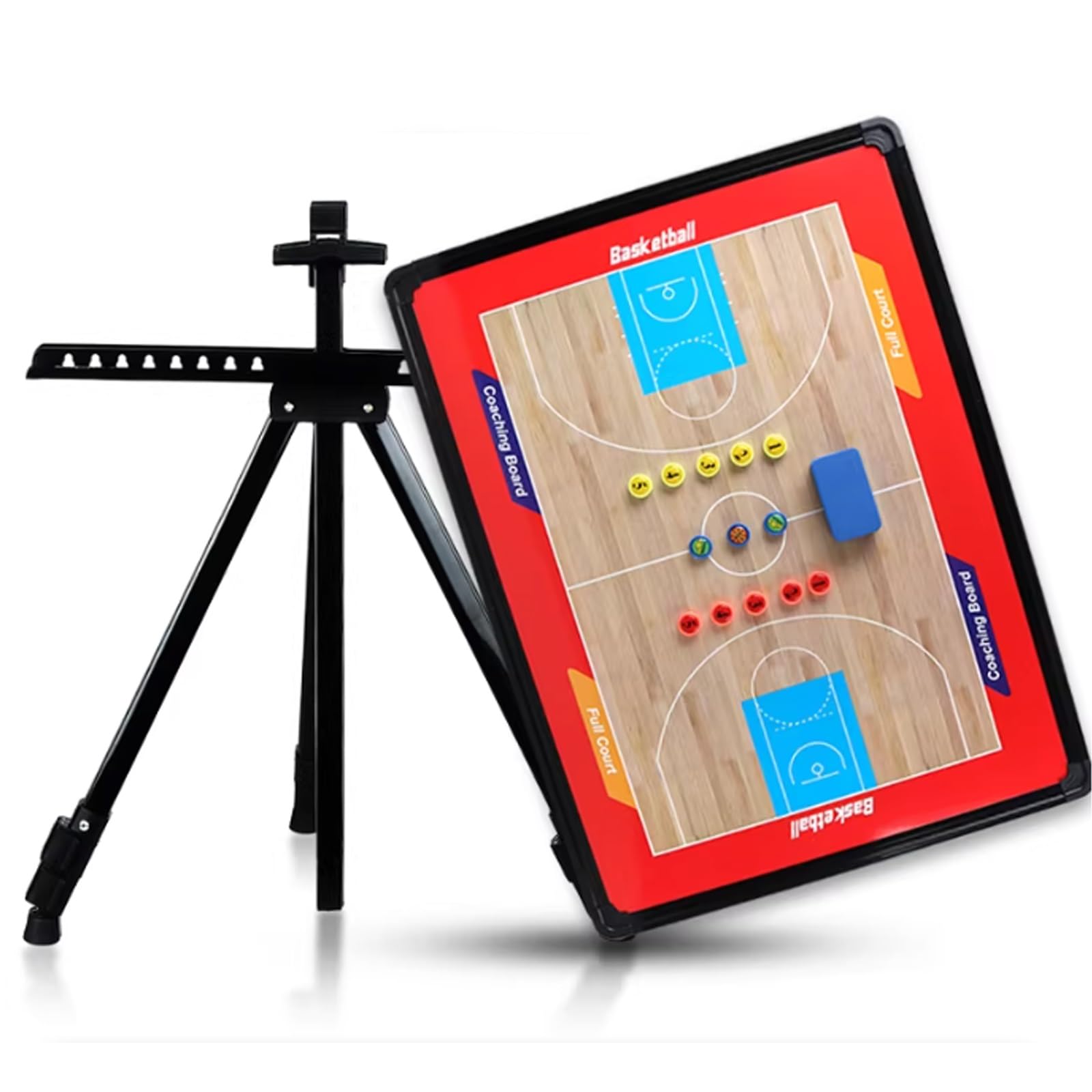 Magnettafel mit Folienstift für Modernes Coaching, Coaches Basketball Taktiktafel, mit Stativ und Tragetasche, Robustes Material, Leicht zu Transportieren, Ideal für das Training