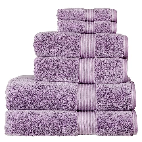 Image of Christy Supreme Hygro 6 Piece Towel Set | Lavender Purple | 100% Luxury Supima Cotton | Ultra Soft | Super Absorbent | 650GSM | 2 Bath Towels 2 Hand Towels 2 Face Cloths