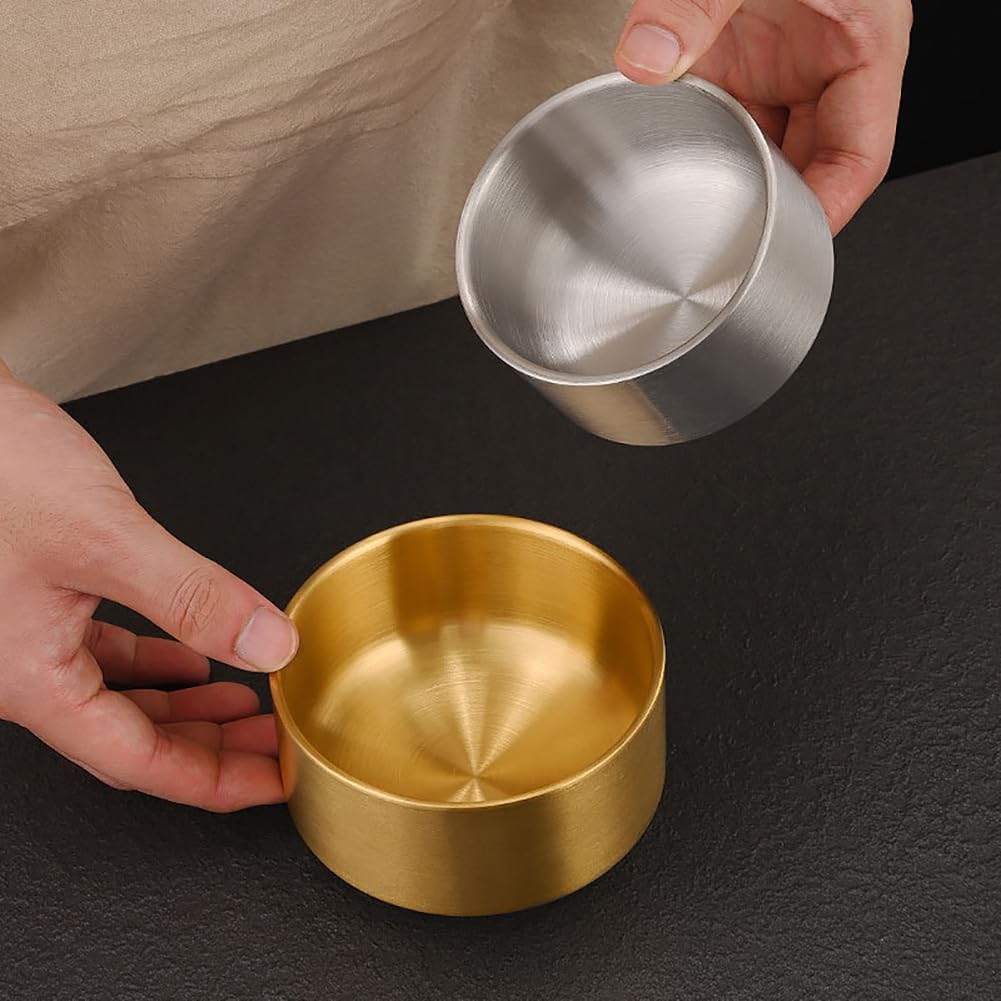 GSHLLO Stainless Steel Paper Clip Holder Binder Clip Holder Bowl Portable Paper Clamp Dispenser Small Part Storage Container Office Desk Organizer Accessories Silver