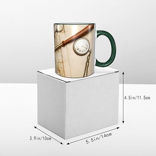 Miniatura 5 de Taza de café vintage con brújula y brújula de cerámica con asa, tazas de té, tazas para café, tazas de beber, regalos para mujeres y hombres, tazas