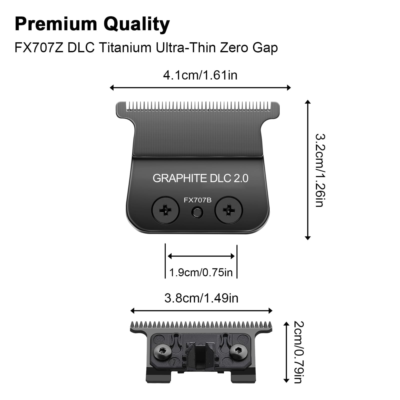 Replacement Blades Compatible with BaByliss PRO Barberology FX787 & FX726 Trimmer Blade (Black) - Image 3