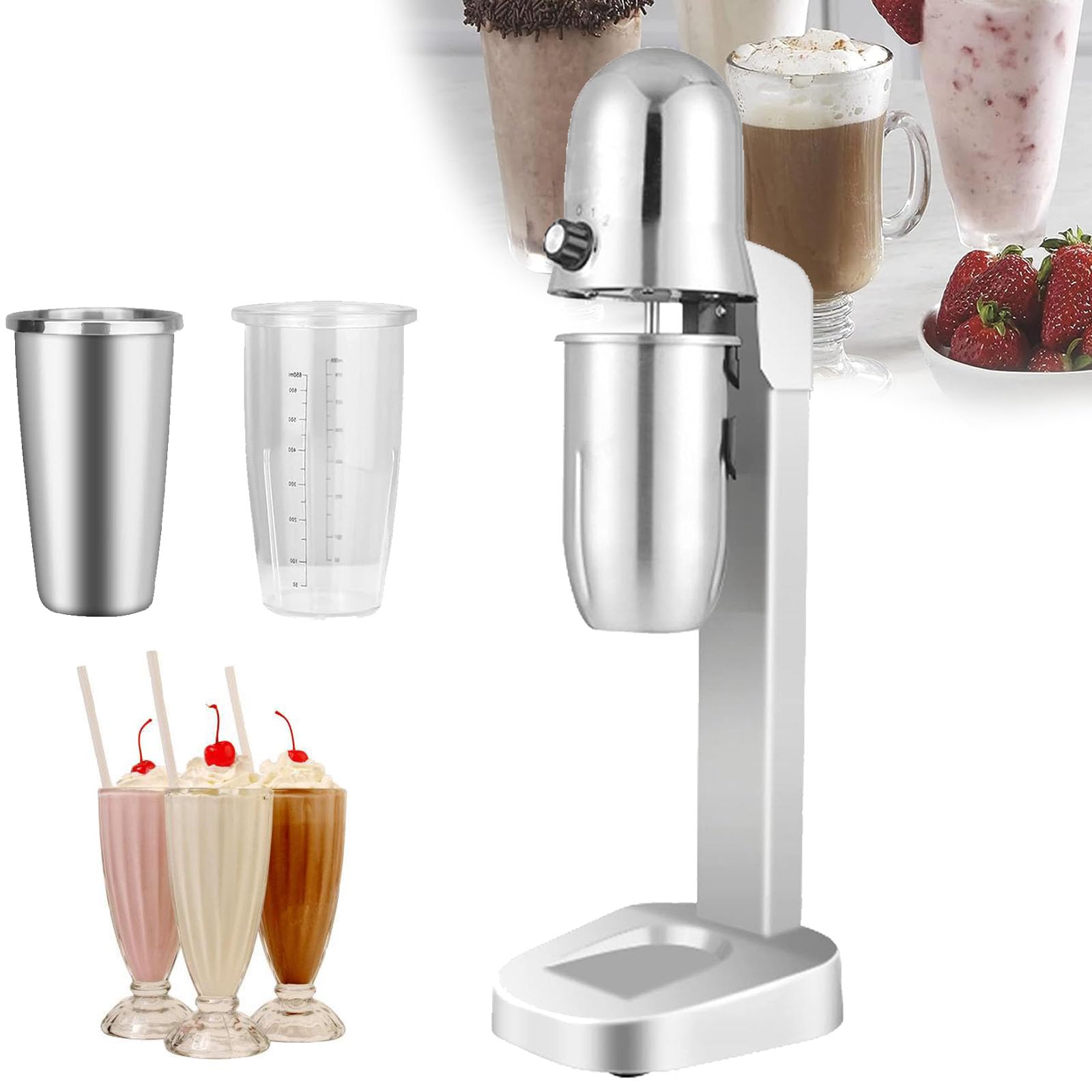 Mixeur à milkshake commercial 180W anti-éclaboussures avec grand gobelet de 800 ml