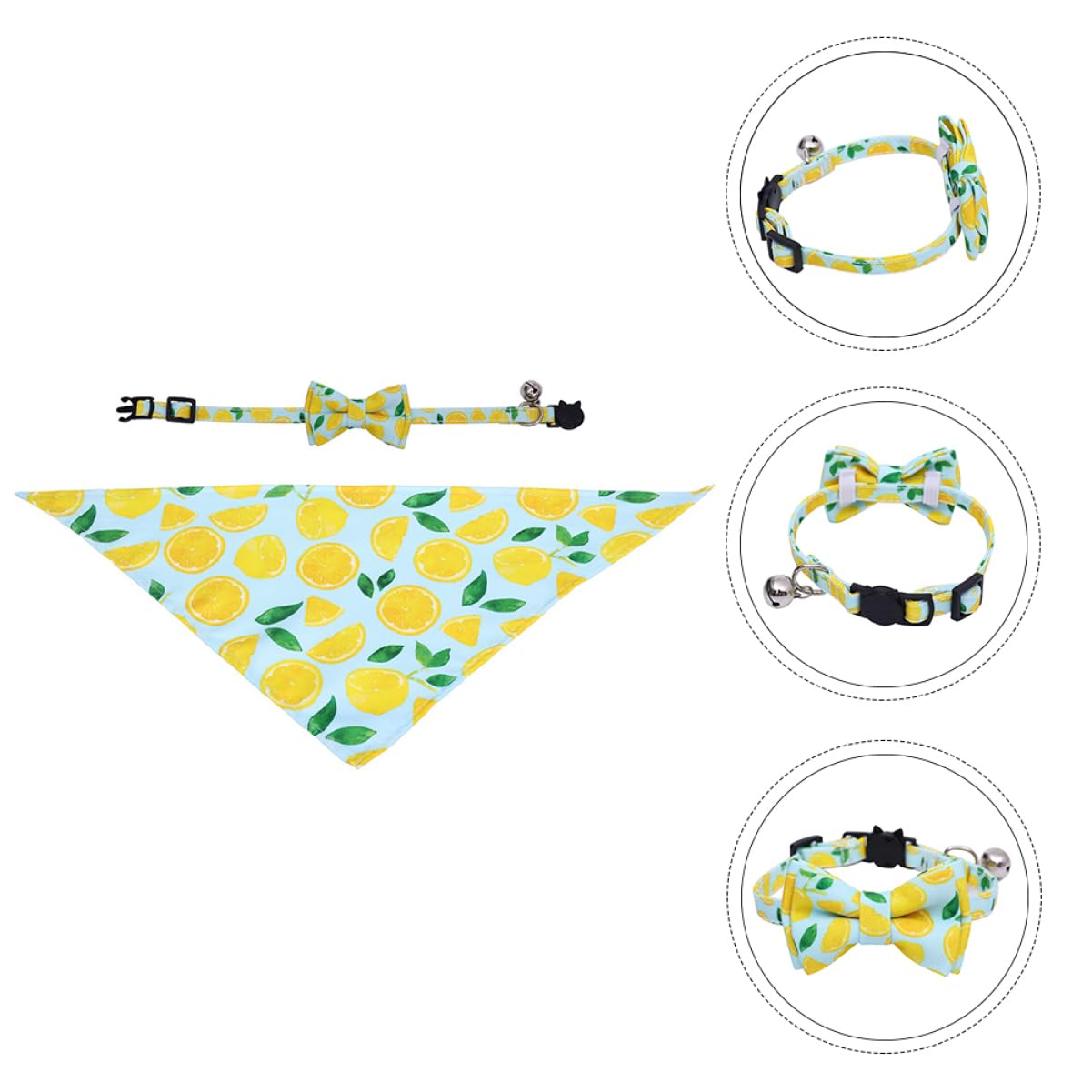 ABOOFAN 6stücke Katzenhalsband Mit Bowtie Und Glöckchen Fruchtiger Druck Verstellbares Dreieckstuch Für Haustiere Für Kleine Hunde Und Katzen Atmungsaktiv Und Bequem