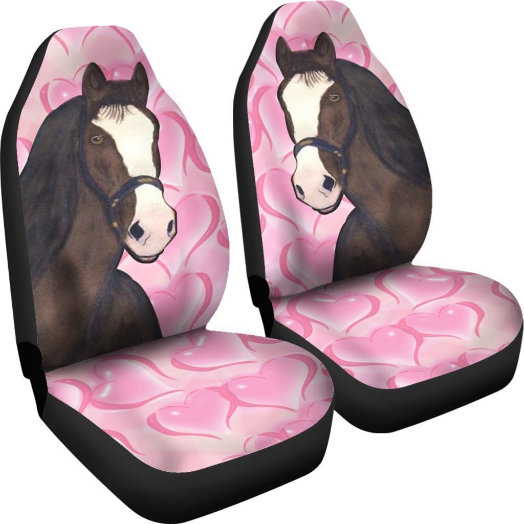 Clydesdale Horse Love Print Car Seat Covers