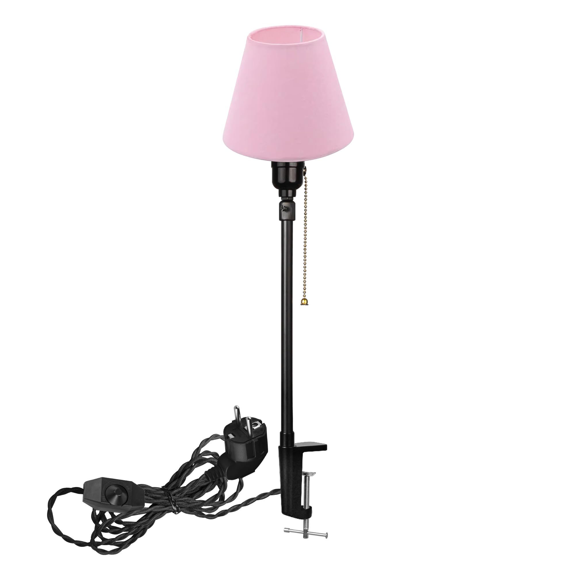 Modern Klemmleuchte,1 Packung Leselampe mit 2,5 m Kabel, Dimmbar Rosa Nachttischlampe,Augenpflege Schreibtischlampe für Heimgebrauch Büro, E27 Lampenhalterung - DZ0031