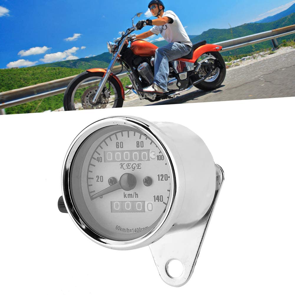 Compteur Moto Universel Double Affichage (KM/H) - Compteur de Vitesse 12V avec Éclairage Nocturne - Odometre Digital pour Scooter, Custom, Roadster - Installation Facile - Résistant à l'Eau