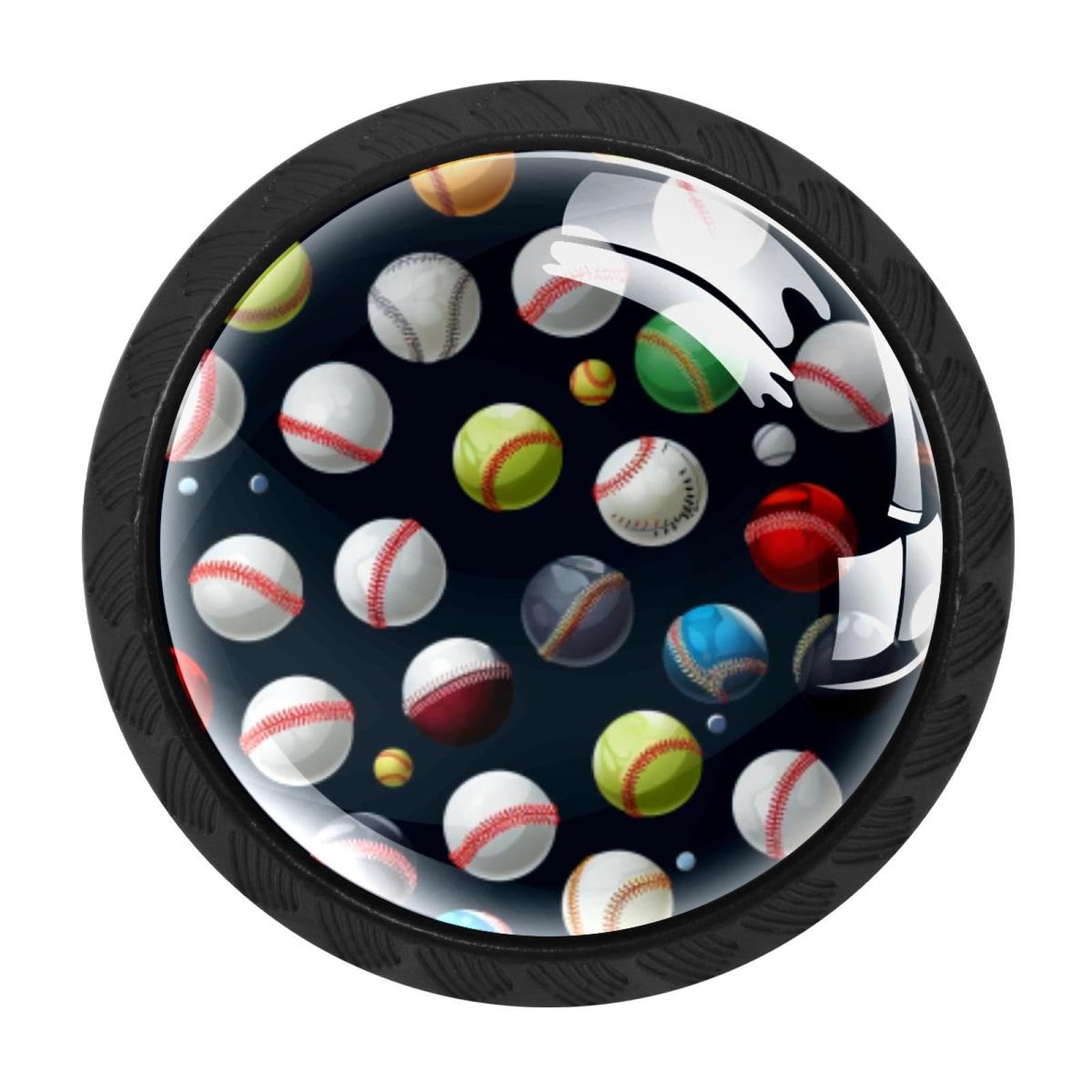 Chenzzzz Multicolored 07 4 Pieces Dresser Knobs Baseball Drawer Knobs Cabinet Knobs Pull Handles For Home Kitchen Office