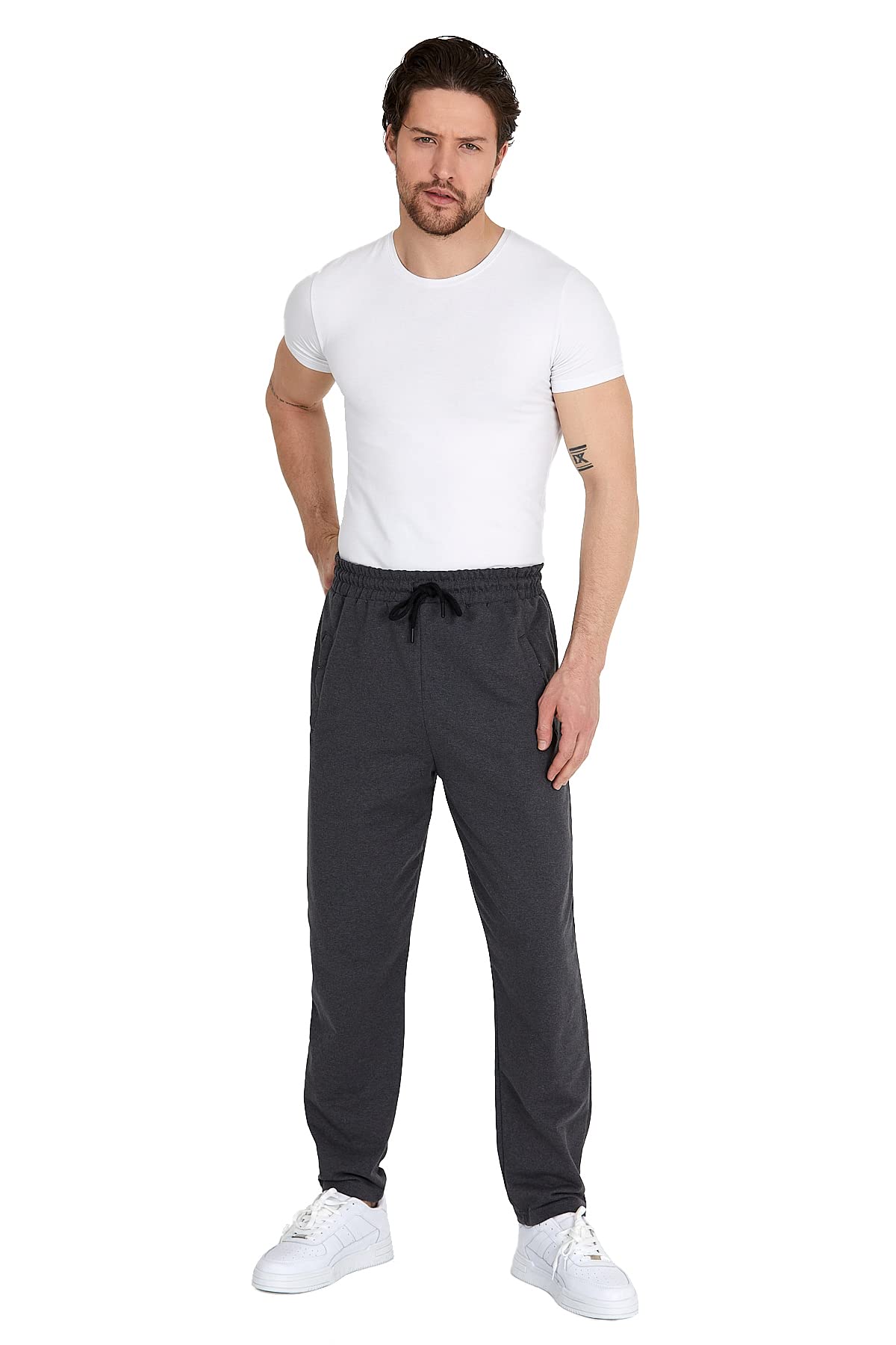 Comeor Pantalon de Jogging pour Homme avec Poches Zippées en Coton Pantalon D'entraînement de Sport