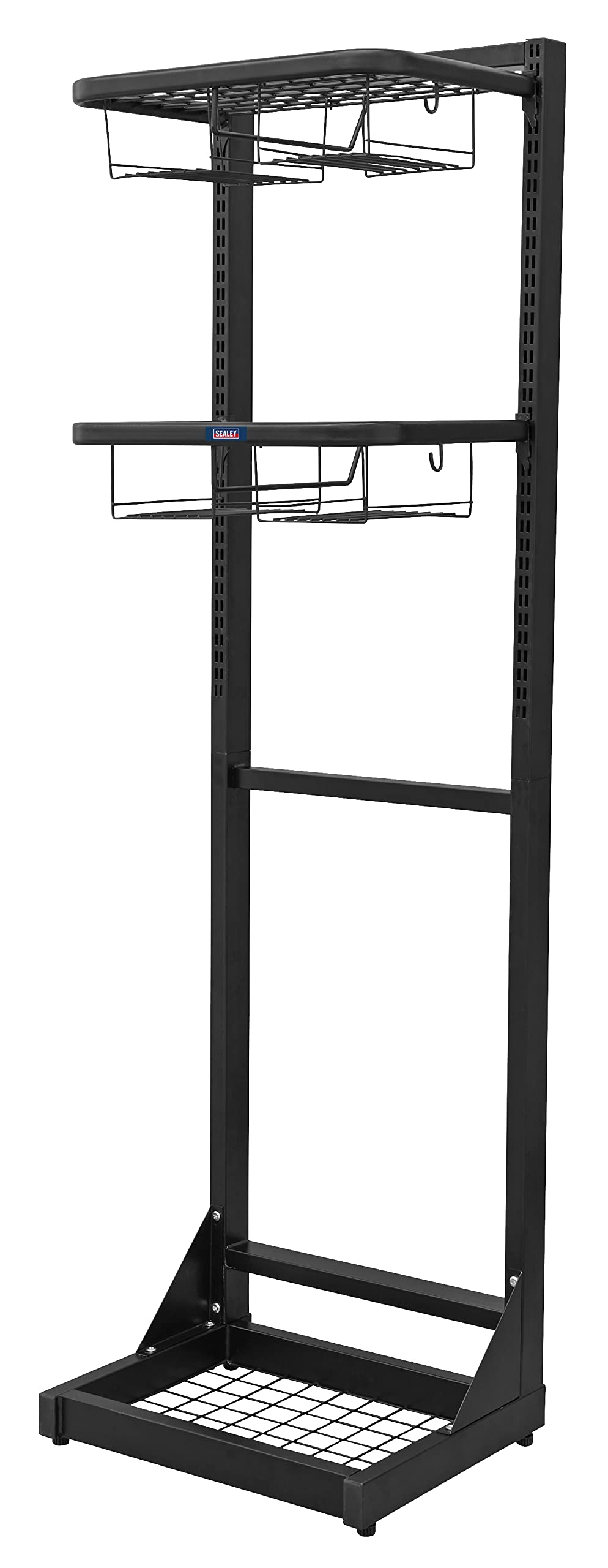 Sealey - Freestanding Motorcycle Helmet & Gear Tidy - MS081FS, Black