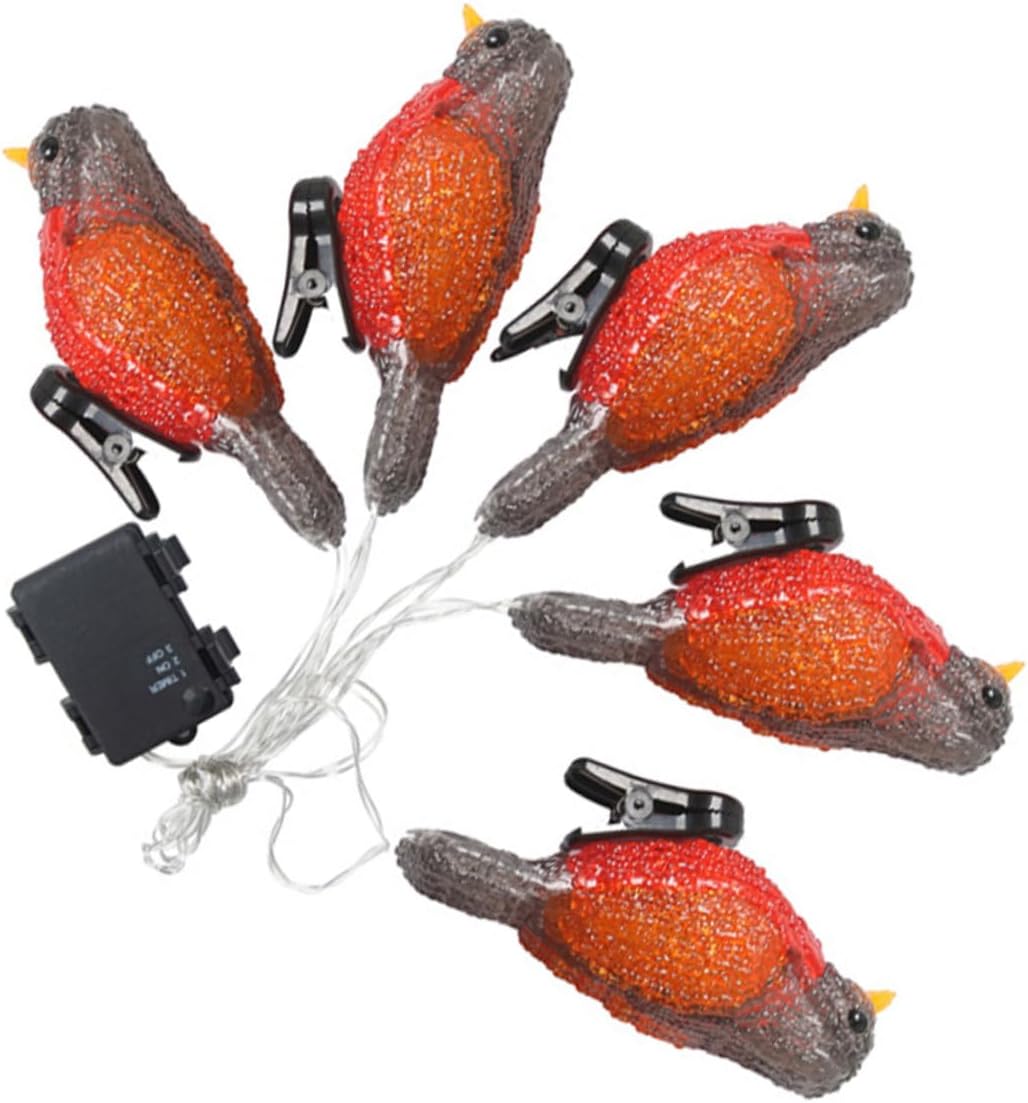 Vaguelly 1Pc Bird Figurine LED Light String Outdoor Landscape Decoration for Garden Patio and Energy Saving Design for Use