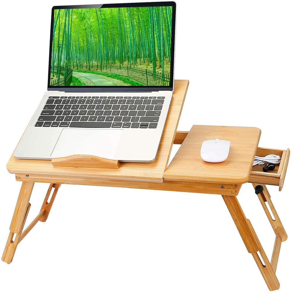 plateau bambou réglable pour ordinateur