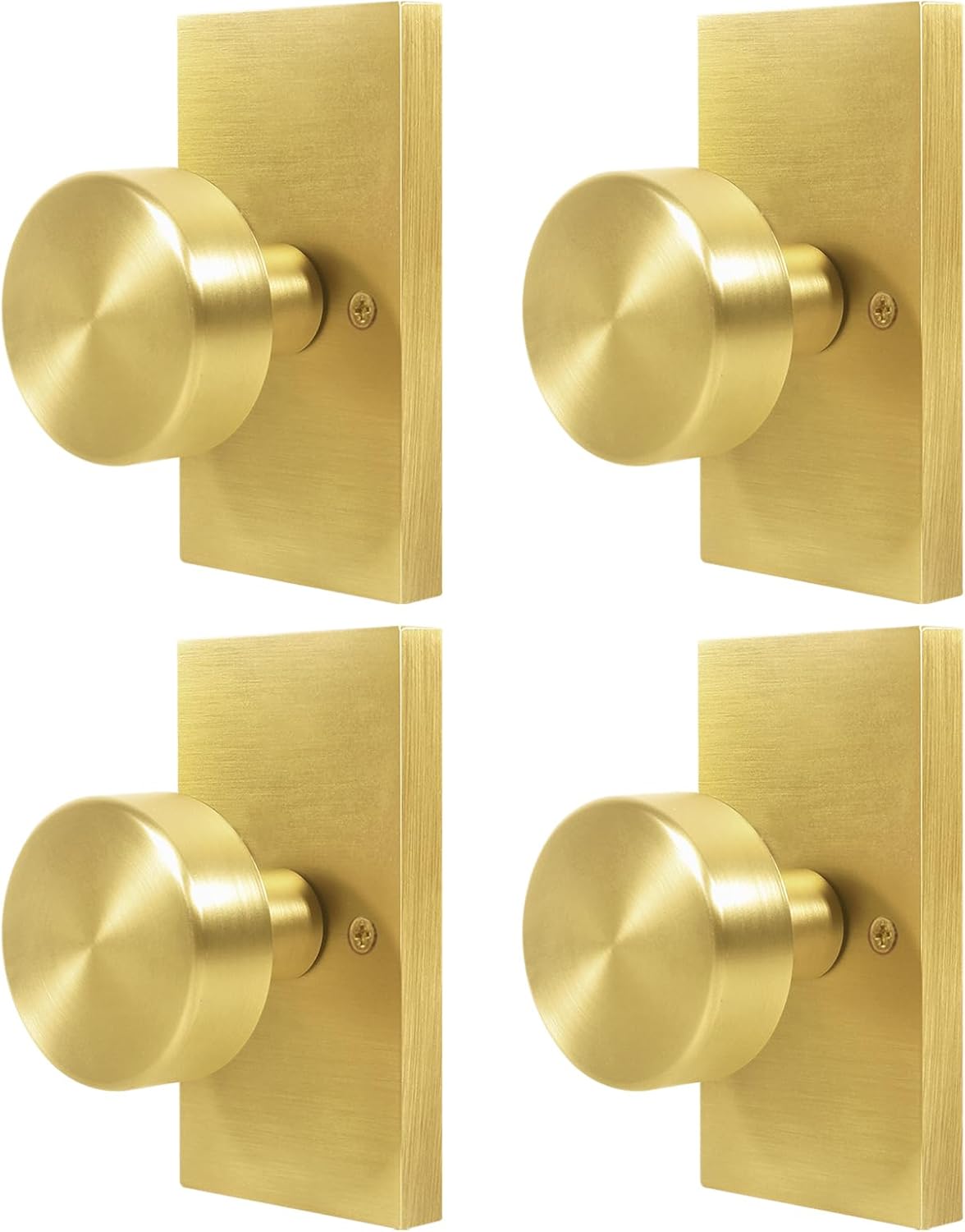 ToPToToo Dummy Door Knob Interior, Inactive Door Knobs for Closet, Gold Door Knobs, SingleSide