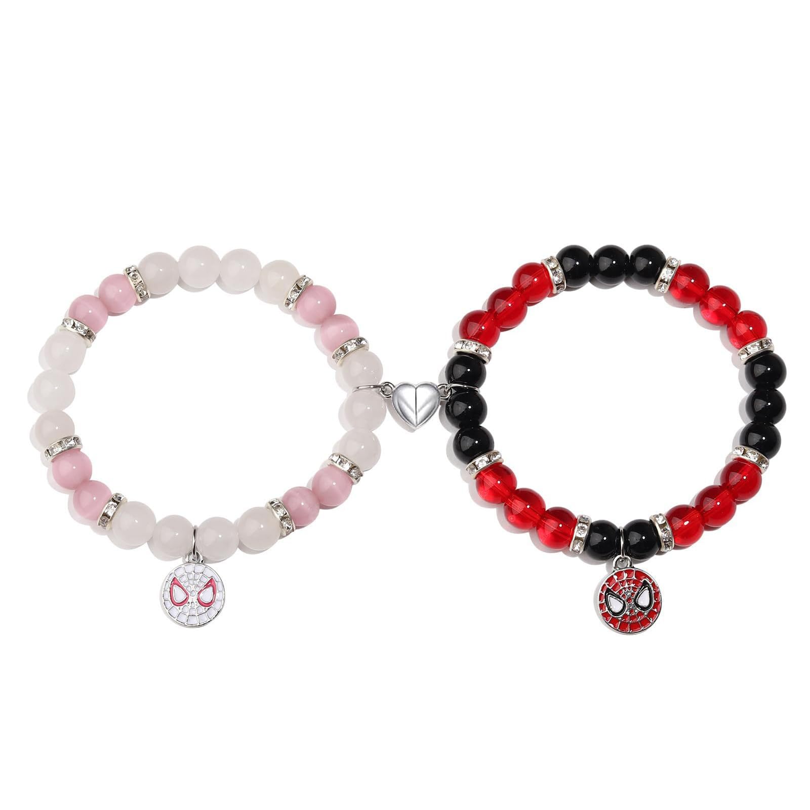 Wawafafa2 Pcs Matching Spider Friendship Bracelets Magnetic Couple