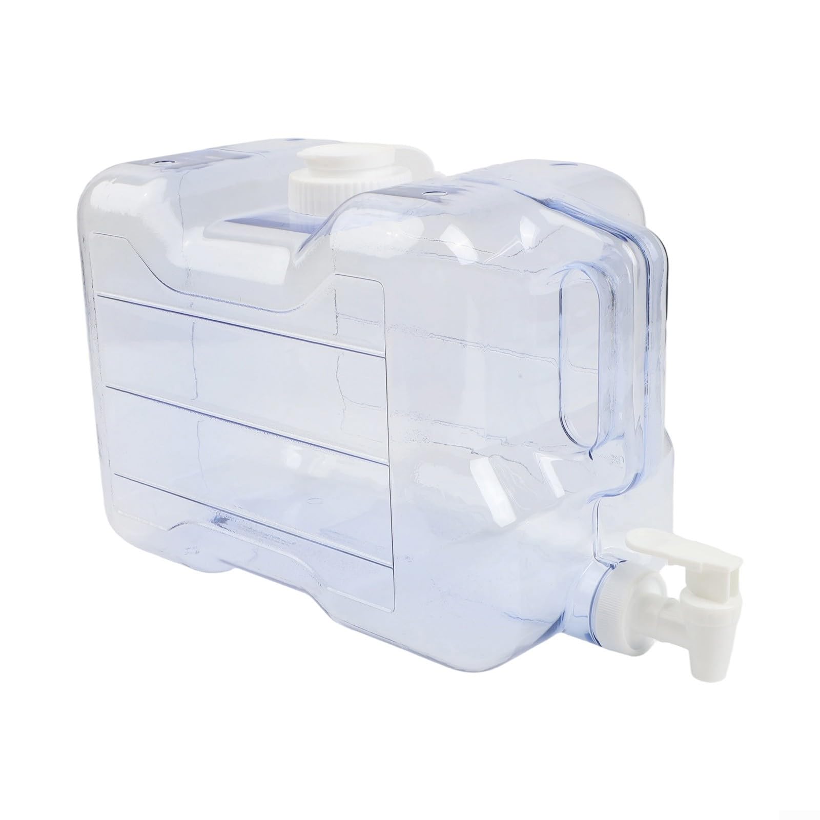 Kühlschrank Wasserspender mit Hahn, Durchsichtiger Kunststoff Getränkespender 3-7.5L, Platzsparender Wasserbehälter für Küche, Einfacher Transport und Befüllung, Blau(7.5L)