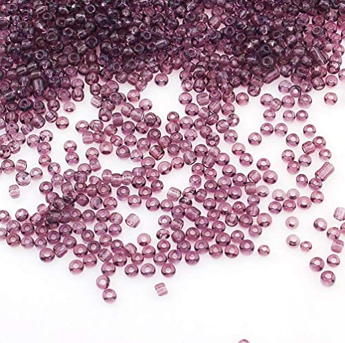 6500pcs 2mm Clear Glass Seed Beads 17 Colors 11/0 Pony Beads Mini Clear Beads for Kids Amethyst